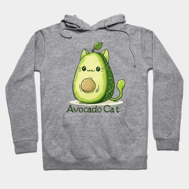 Avocado Cat Hoodie by TooplesArt